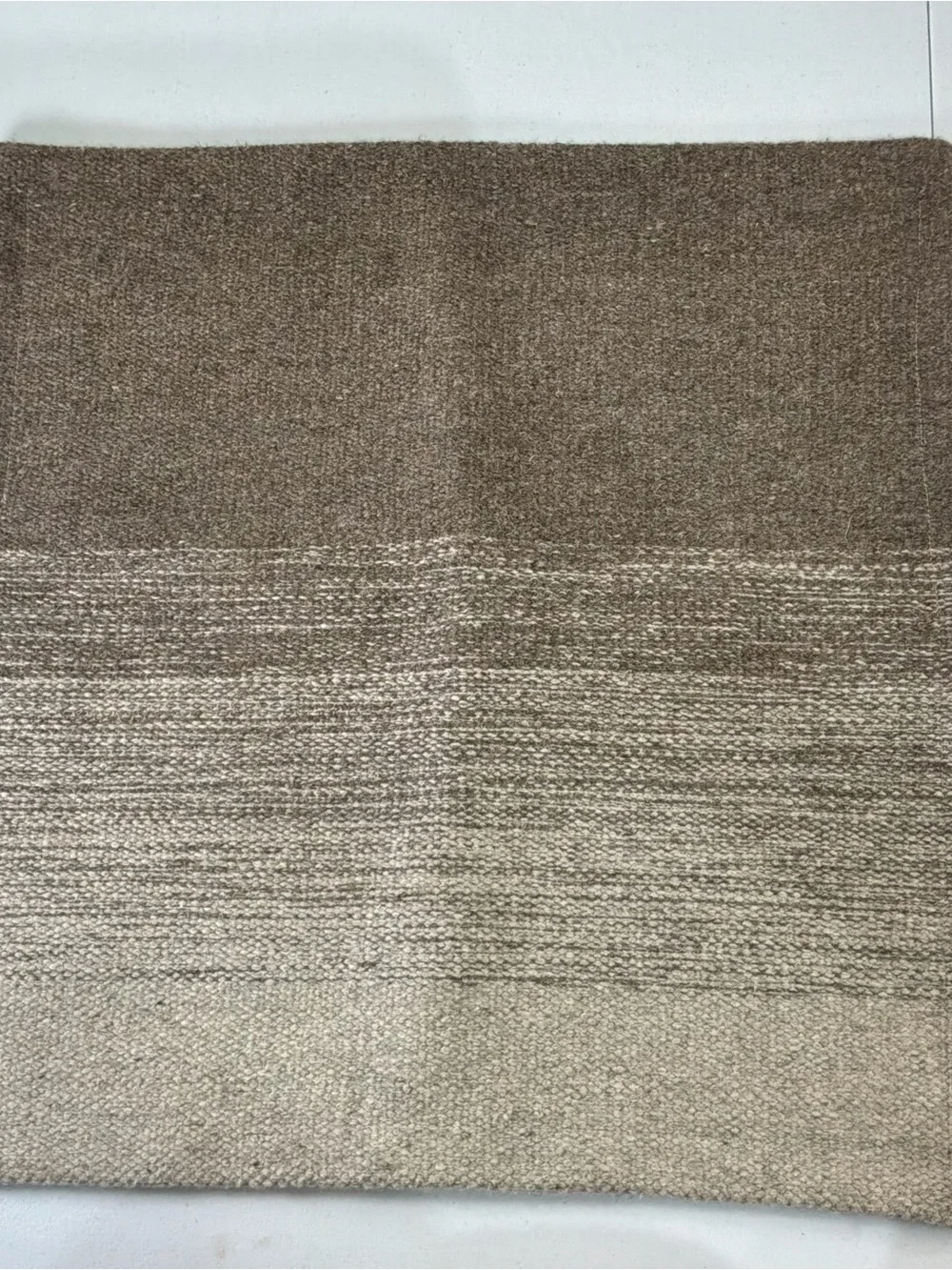 Pottery Barn Ombre Undyed Wool Pillow Cover 20x20in Natural Brown Tan Set Of 2